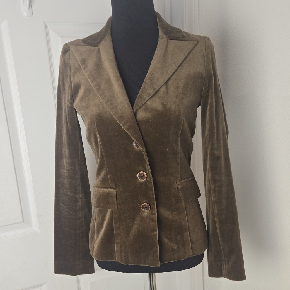 Susana Monaco Velvet Olive Blazer